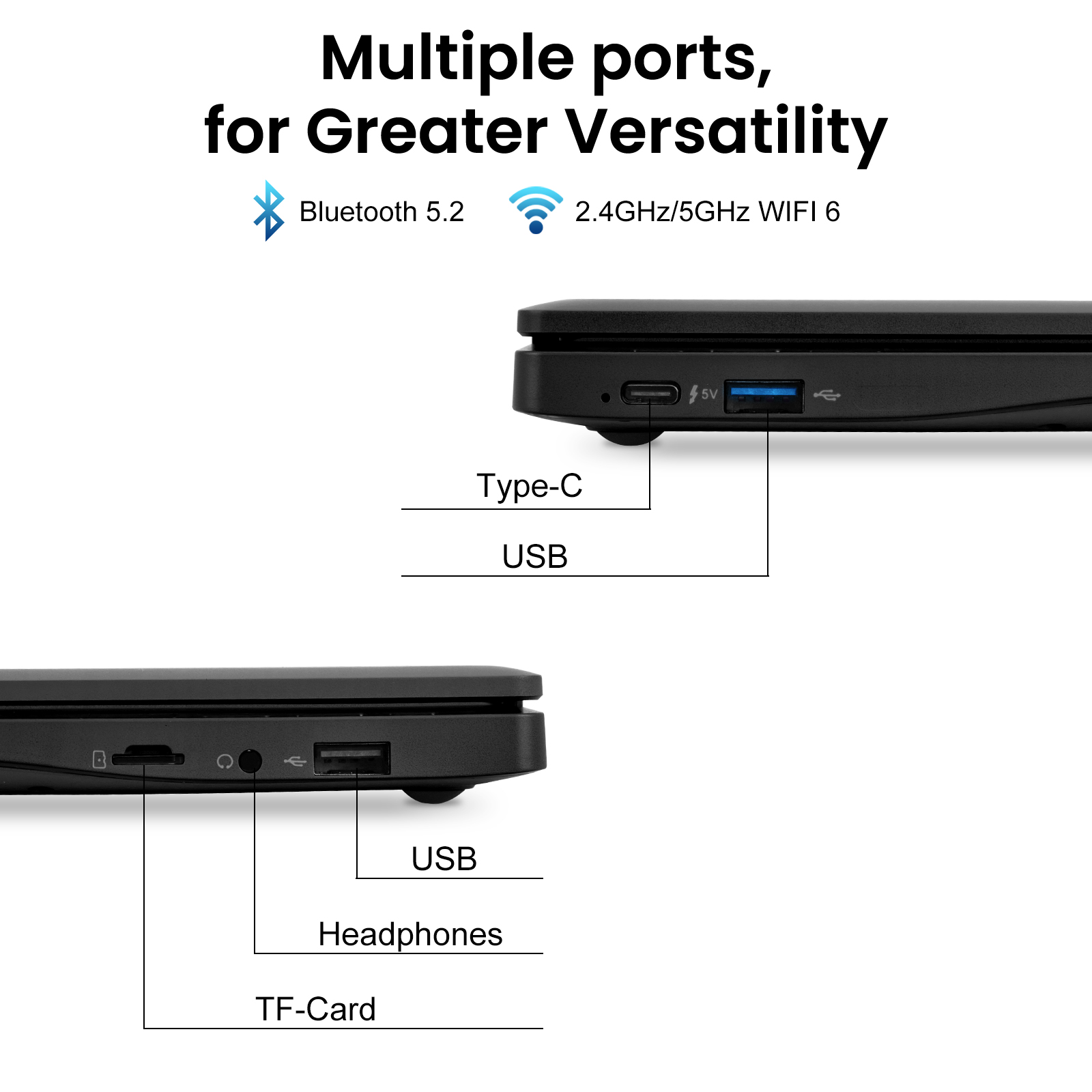 10.1 inch Android laptop design ports