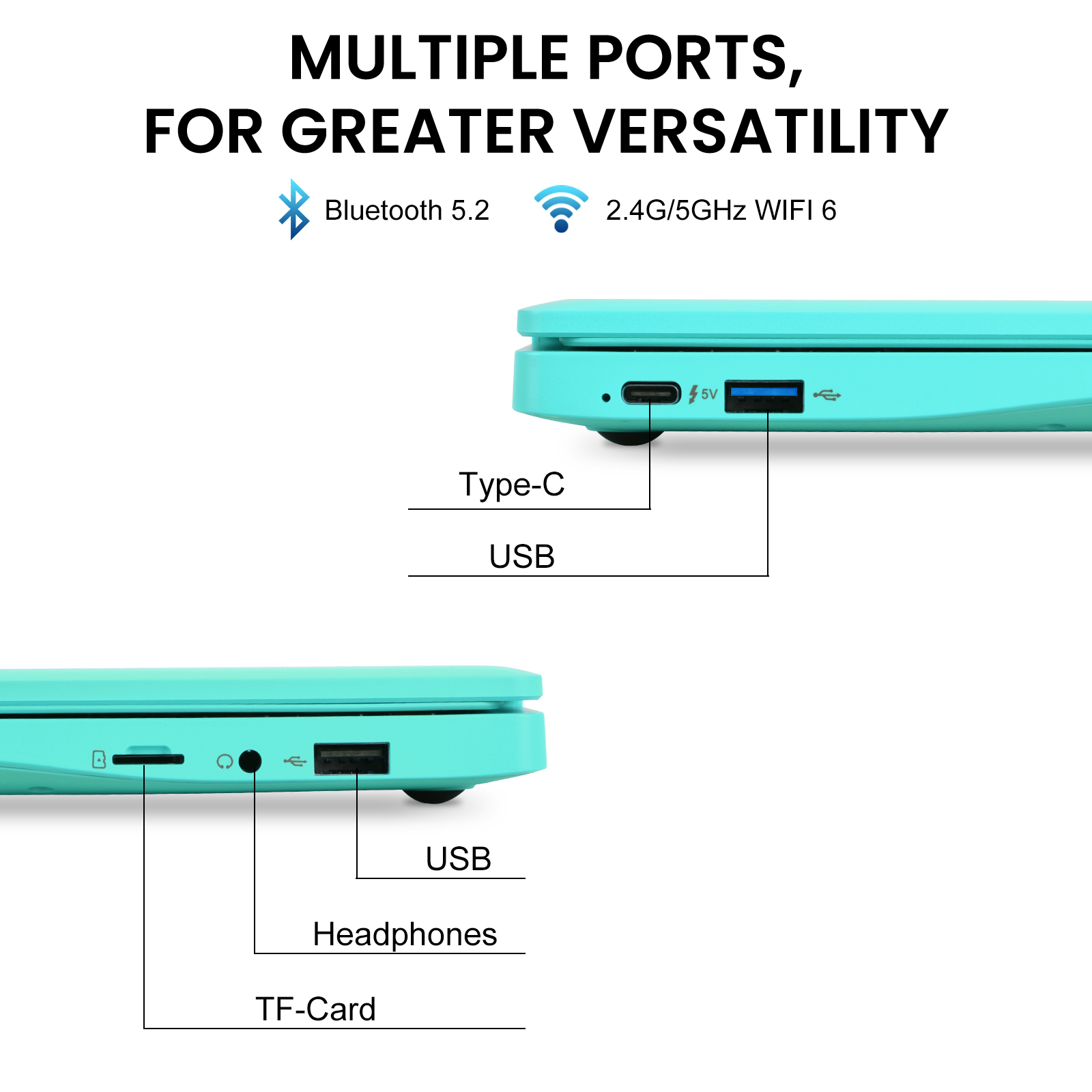 10.1 inch Android laptop design ports