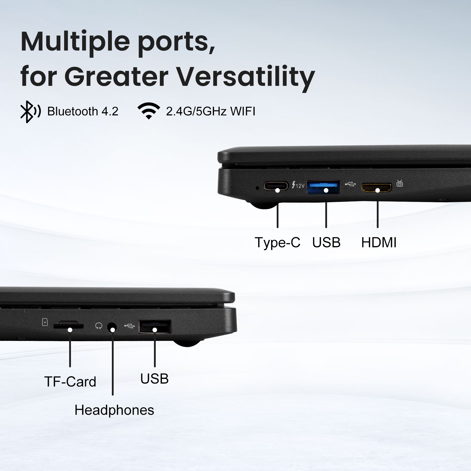 10.1 inch N4000 MIni laptop design ports
