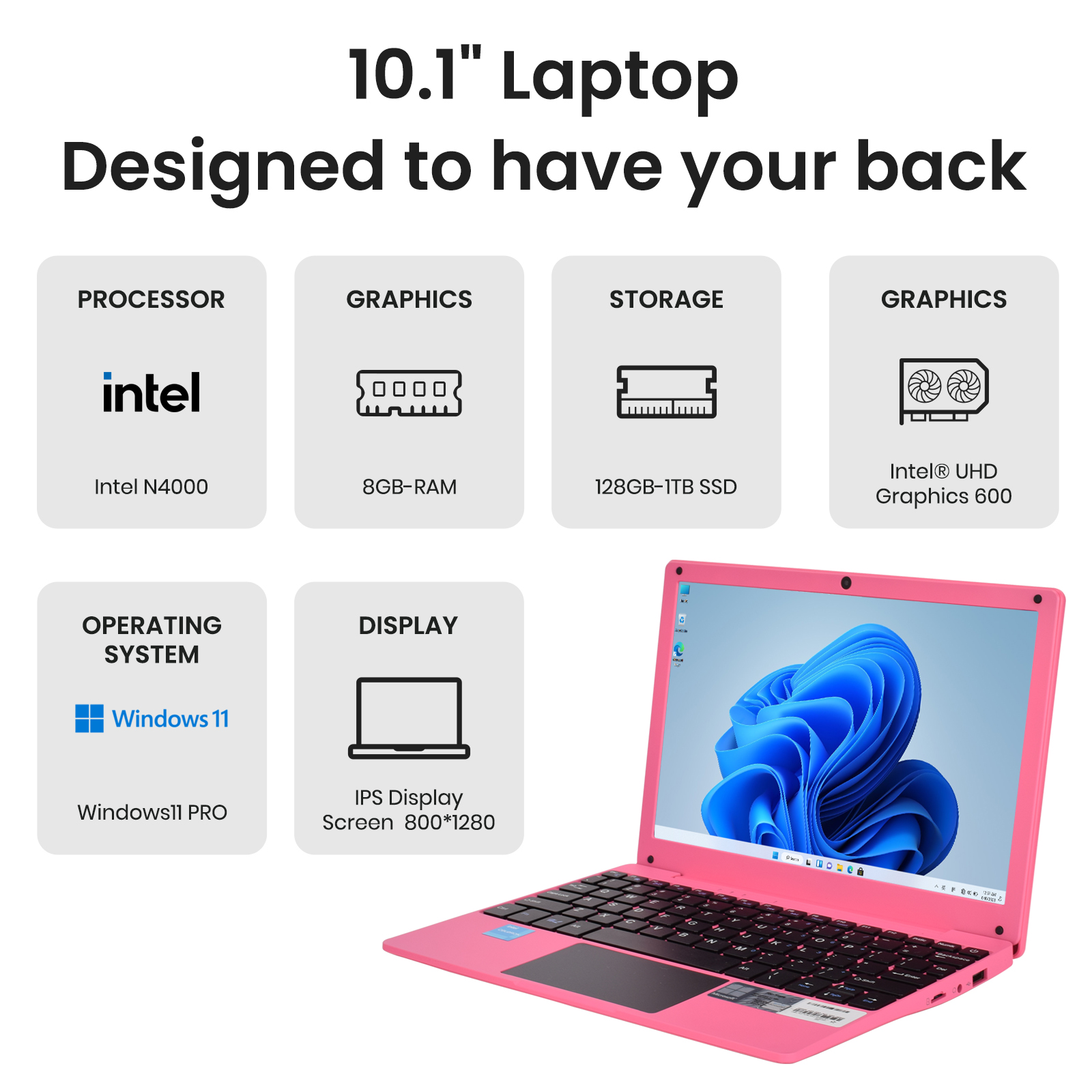 10.1 inch Intel N4000 mini  laptop features and specifications