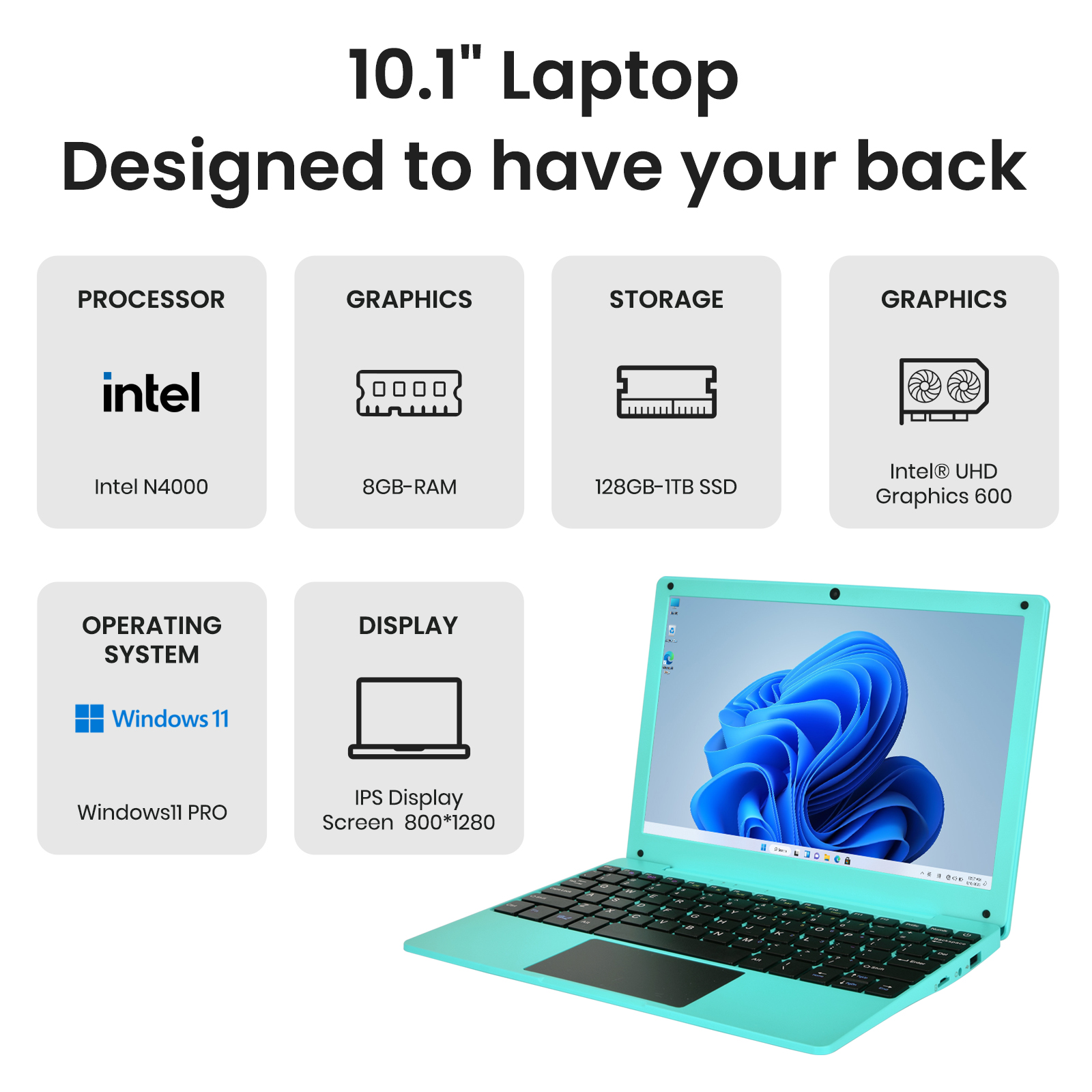 10.1 inch Intel N4000 mini  laptop features and specifications