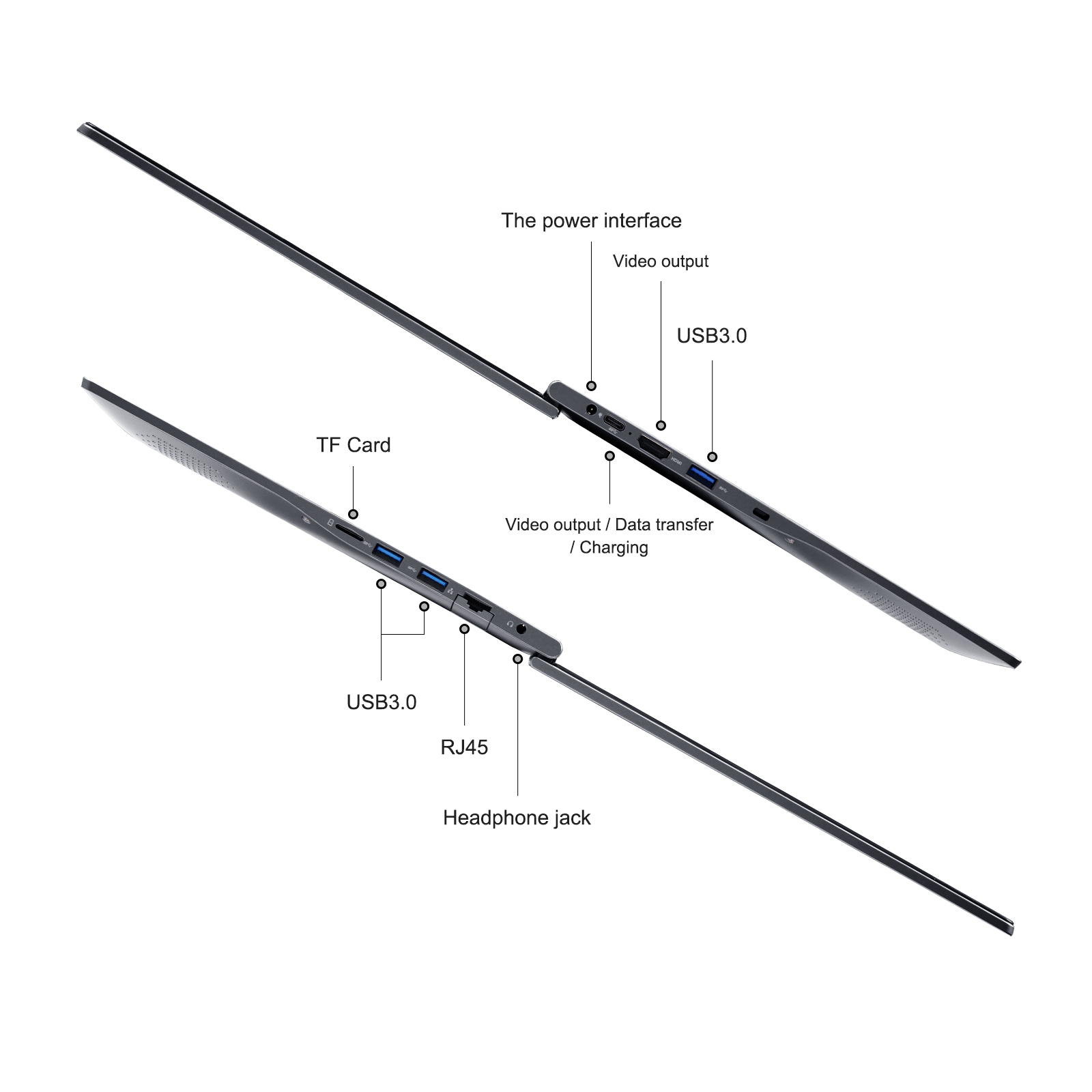 15.6 inch Ryzen 5 laptop side profile and ports