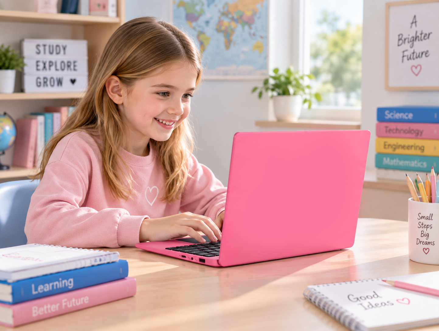 Education and student laptop for school learning