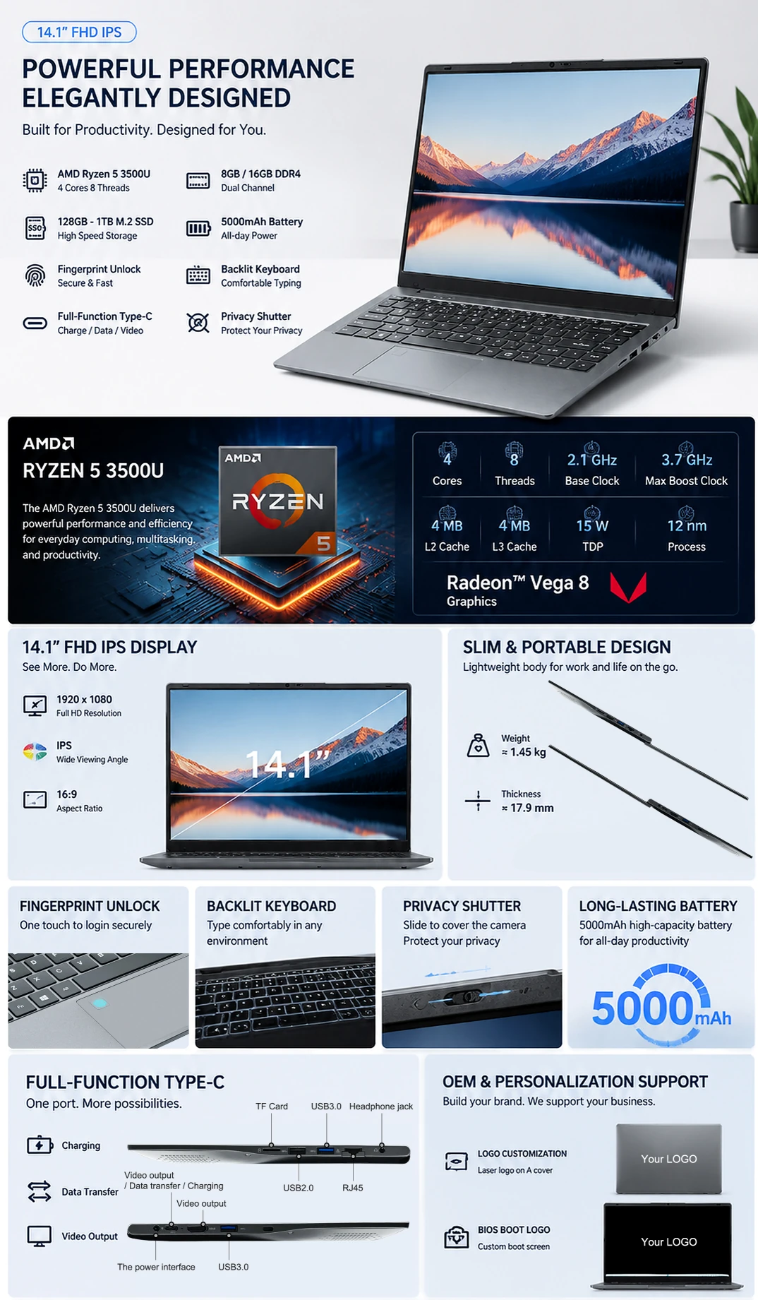AMD Ryzen 5 3500U laptop features and specifications