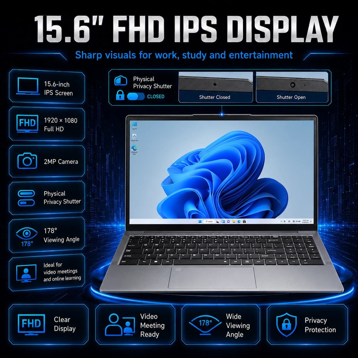 Core Ultra 5 125H laptop Full HD display and specifications